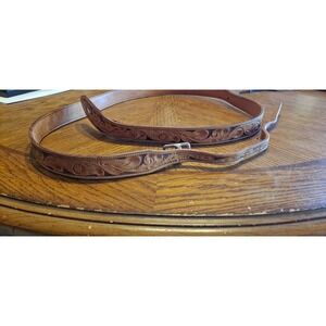 Beautiful Hand Made Leather Belt 50" Long No Buckle